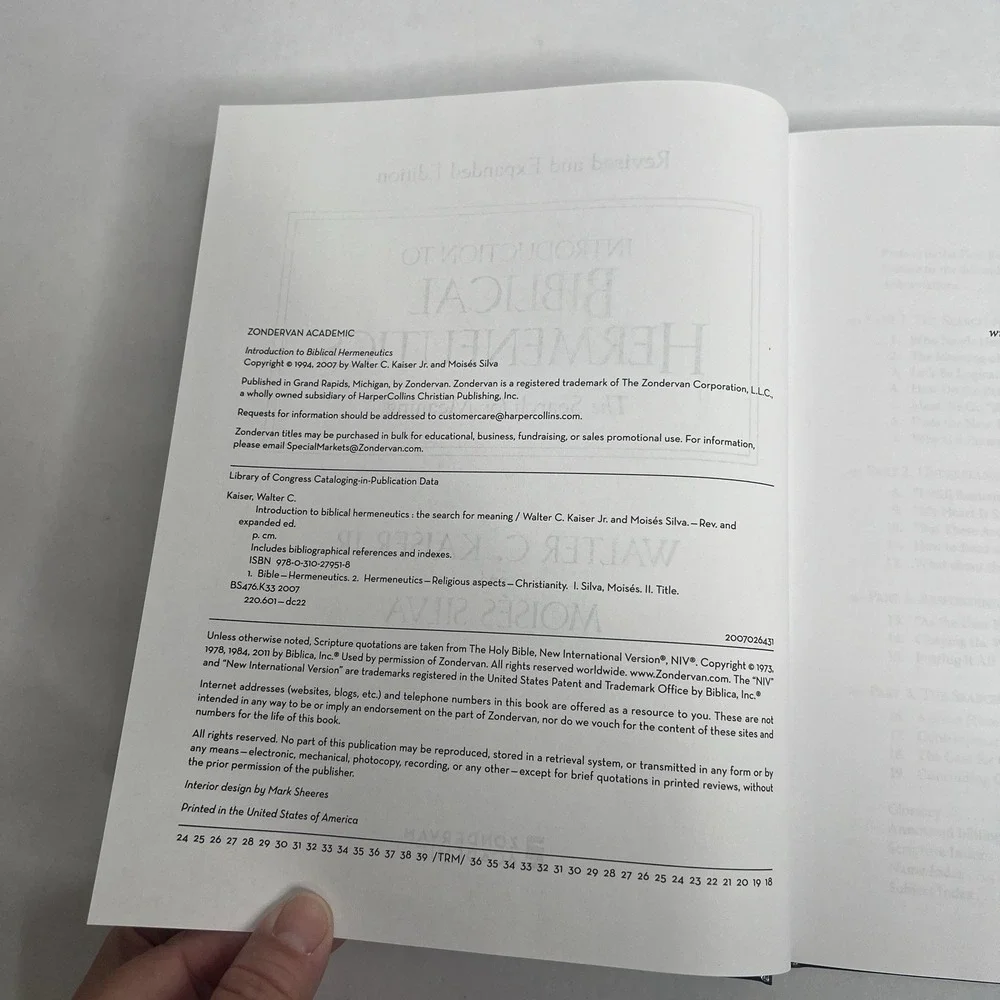 Introduction to Biblical Hermeneutics The Search for Meaning Walter Kaiser Silva